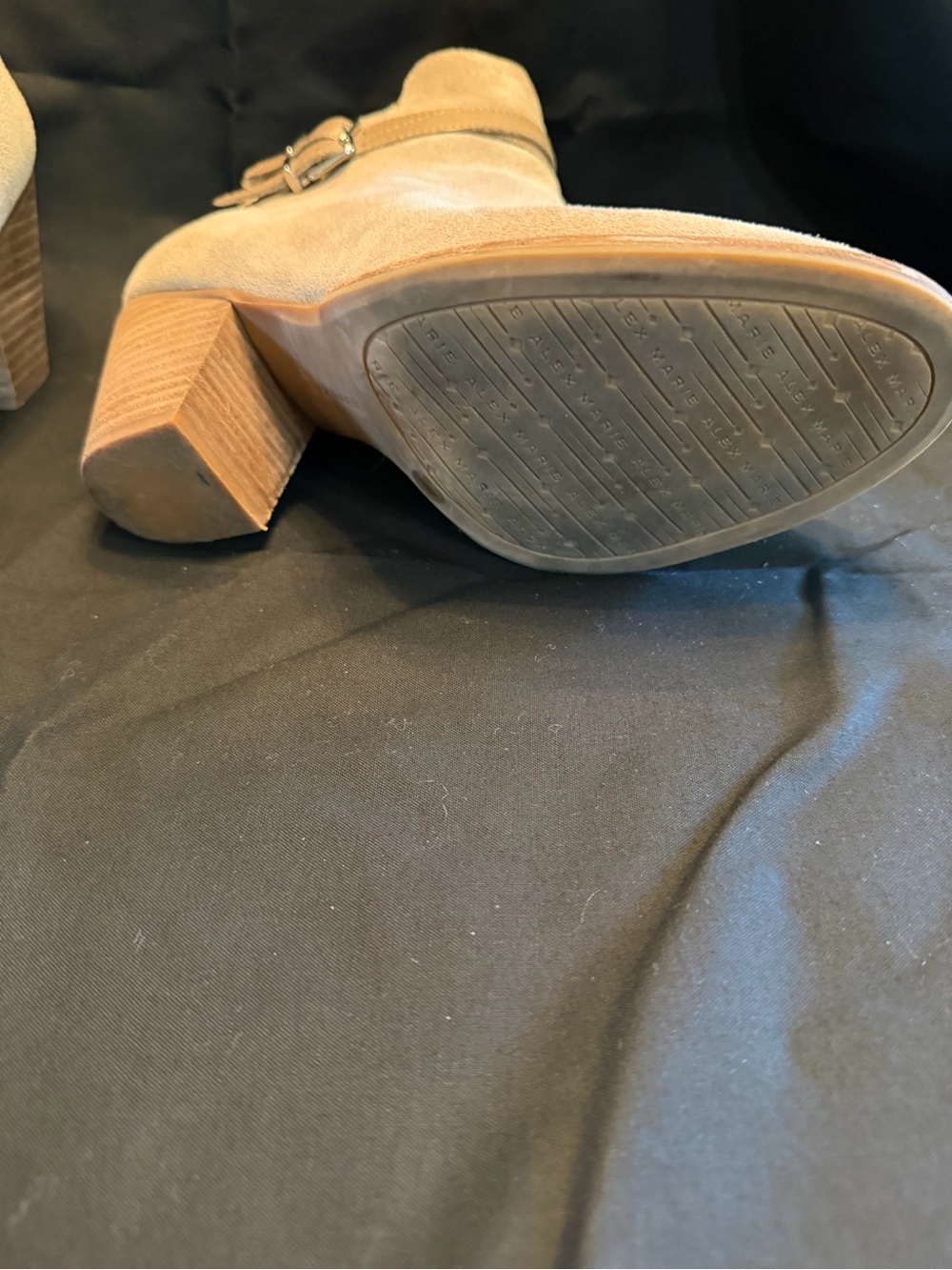 Alex Marie Taupe Suede Ankle Boots with Strap Detail - Picture 4 of 4